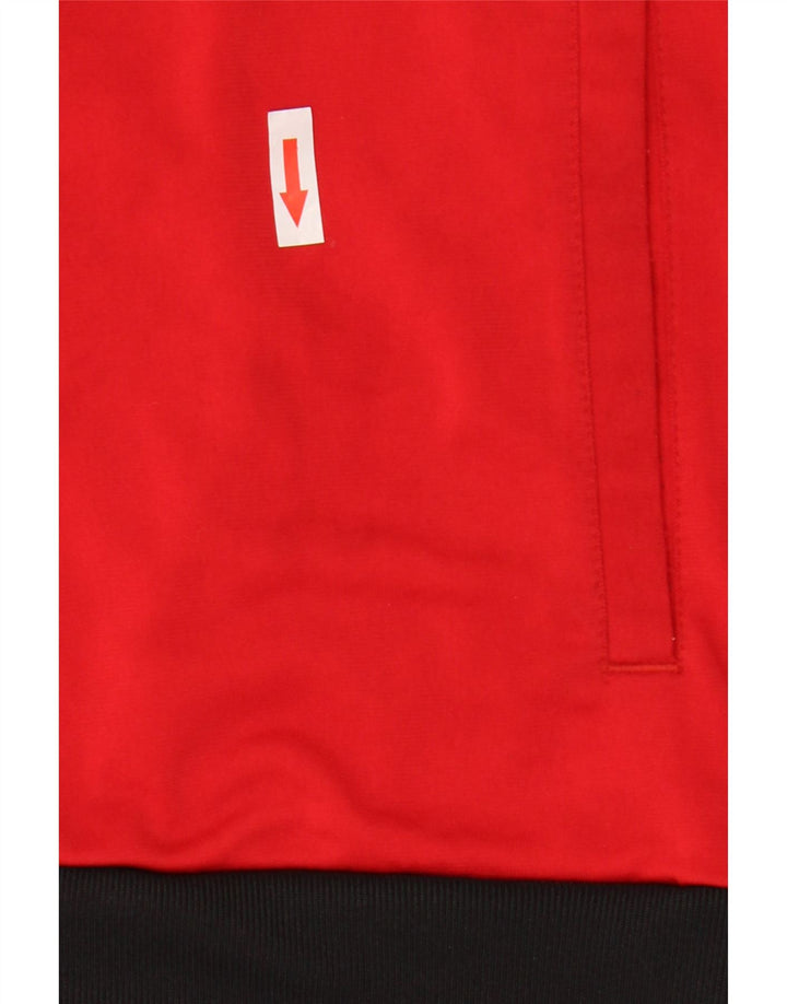 ADIDAS Meninos Tracksuit Top Jacket 15-16 Anos Vermelho Colorblock