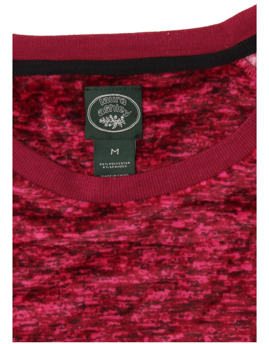 Laura Ashley Top feminino de manga comprida UK 14 poliéster rosa médio