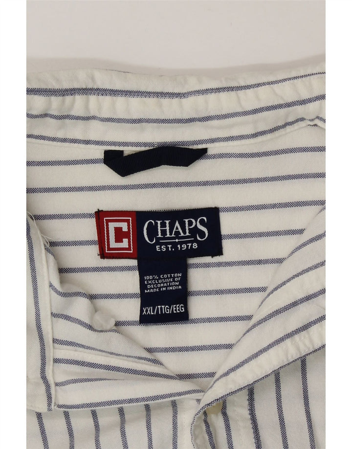 Camisa masculina Chaps 2XL algodão listrado branco
