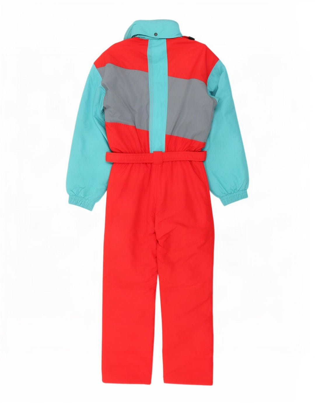 Macacão masculino de esqui com capuz Etirel pequeno bloco colorido vermelho