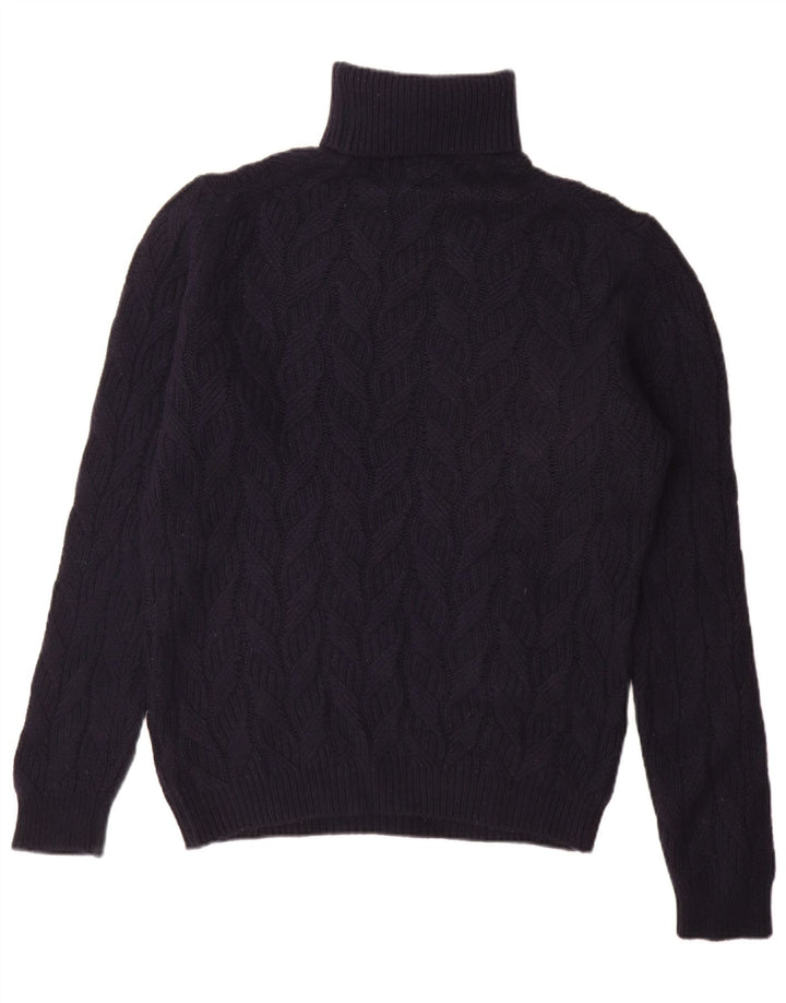Suéter masculino Massimo Dutti com gola redonda, grande lã azul marinho