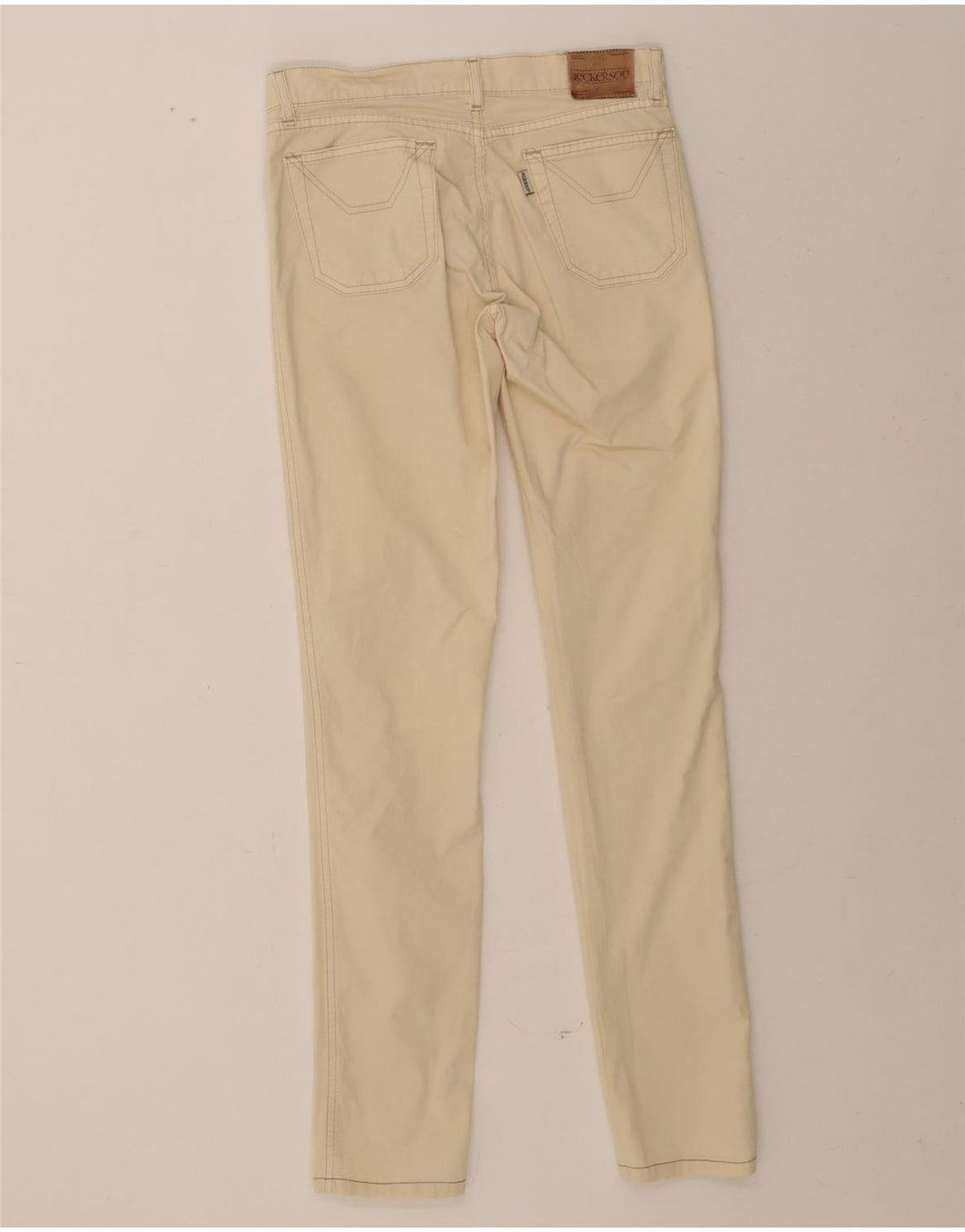 JECKERSON Womens Slim Casual Trousers W26 L31 Off White Cotton Vintage Jeckerson and Second-Hand Jeckerson from Messina Hembry 