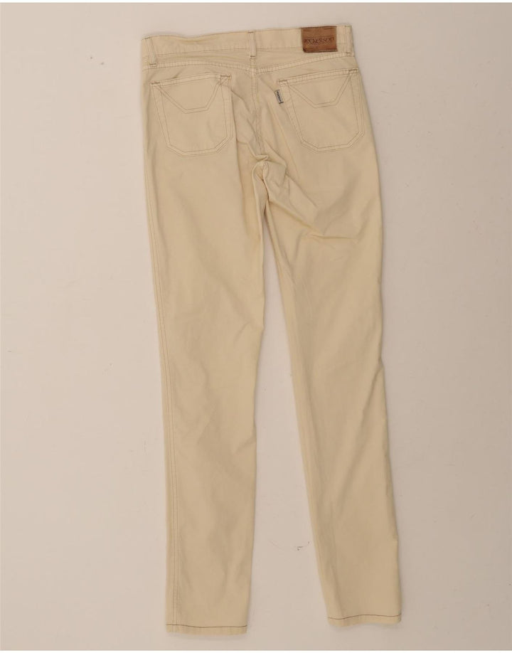 JECKERSON Womens Slim Casual Trousers W26 L31 Off White Cotton Vintage Jeckerson and Second-Hand Jeckerson from Messina Hembry 