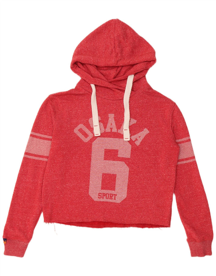 Superdry Womens Osaka Graphic Oversized Hoodie Jumper Reino Unido 10 Pequeno Vermelho
