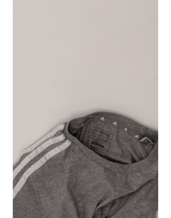 ADIDAS Boys T-Shirt Top 11-12 Years Grey Cotton Vintage Adidas and Second-Hand Adidas from Messina Hembry 