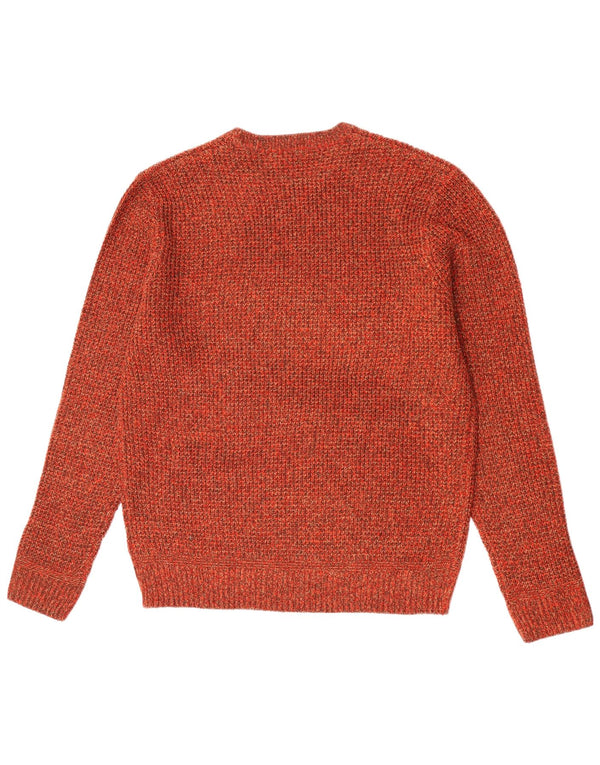 Suéter masculino Marks & Spencer com gola redonda XL laranja salpicado de acrílico