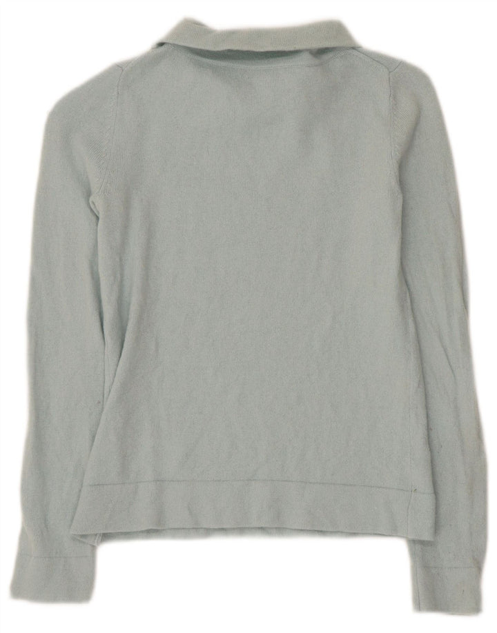 Suéter feminino Hobbs com gola redonda e gola redonda UK 4 XS lã azul