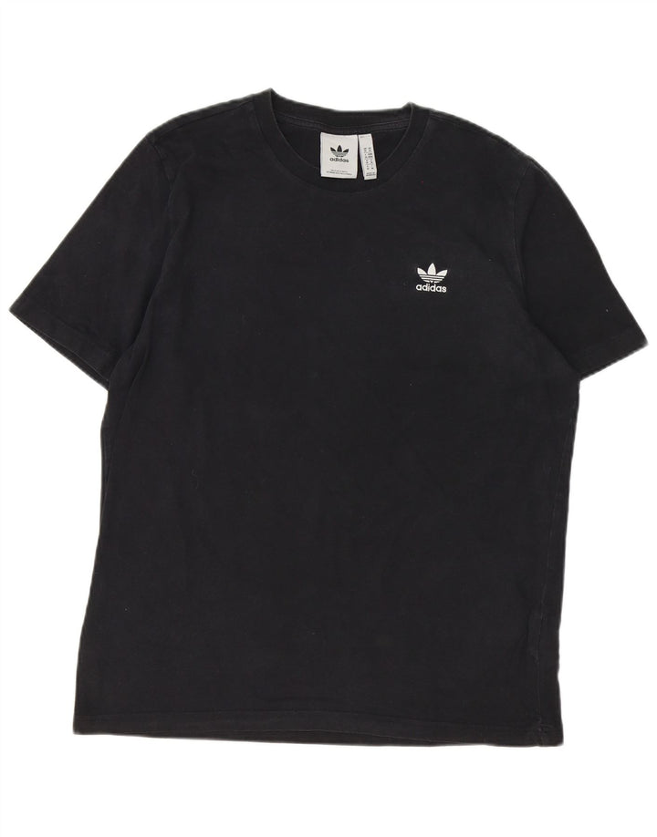 Adidas Mens Camiseta Top Médio Algodão Preto