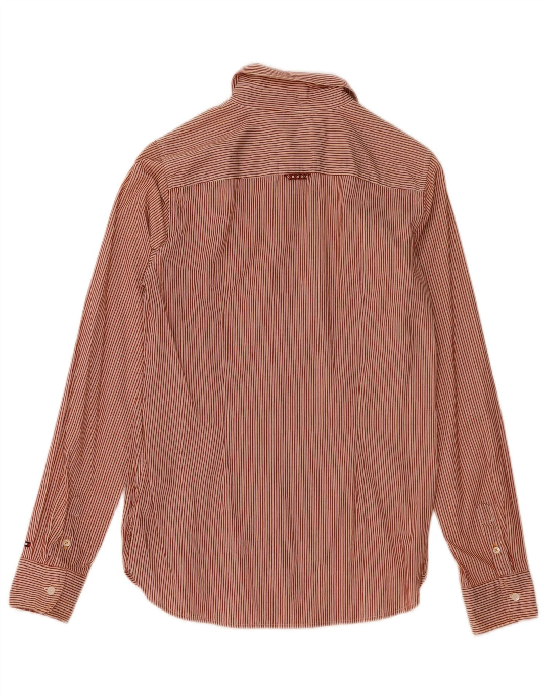 Camisa feminina Tommy Hilfiger EUA 6 algodão listrado vermelho médio