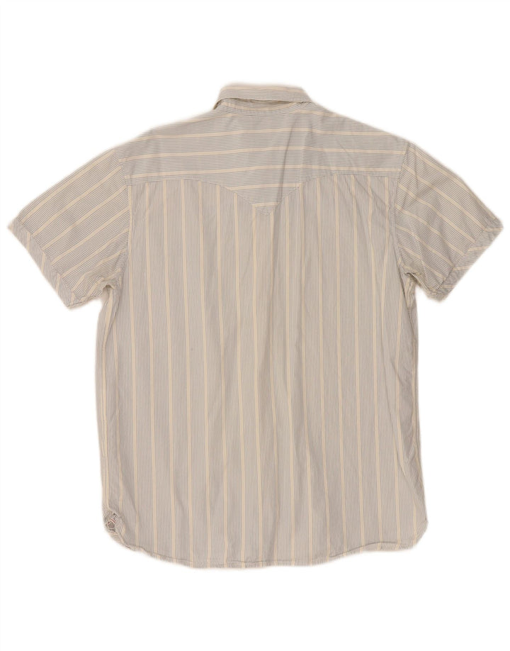 Camisa masculina de manga curta Levi's de algodão listrado azul médio