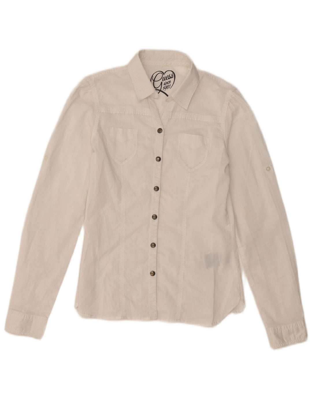 Camisa Guess Menina 11-12 Anos Algodão Branco
