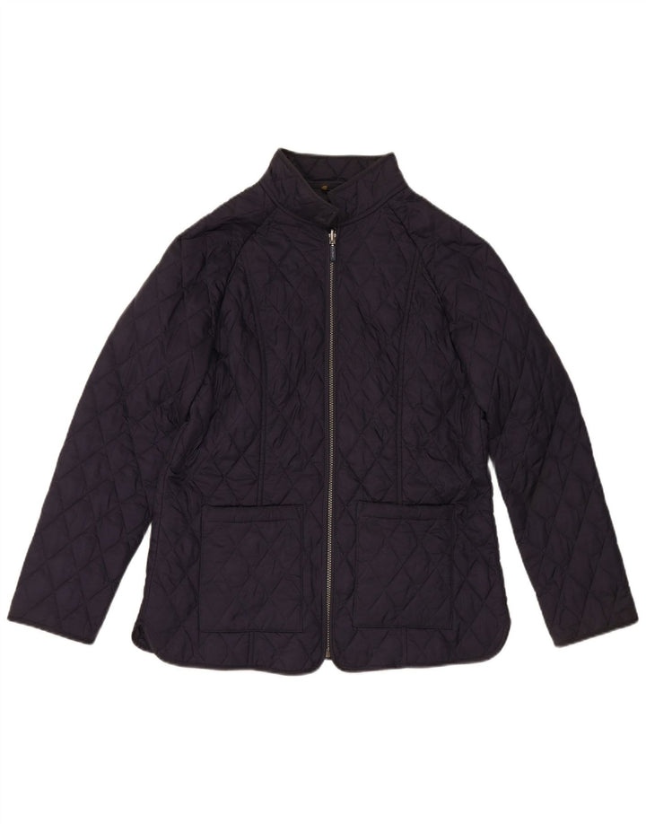 Jaqueta acolchoada feminina BARBOUR UK 14 grande azul marinho poliamida