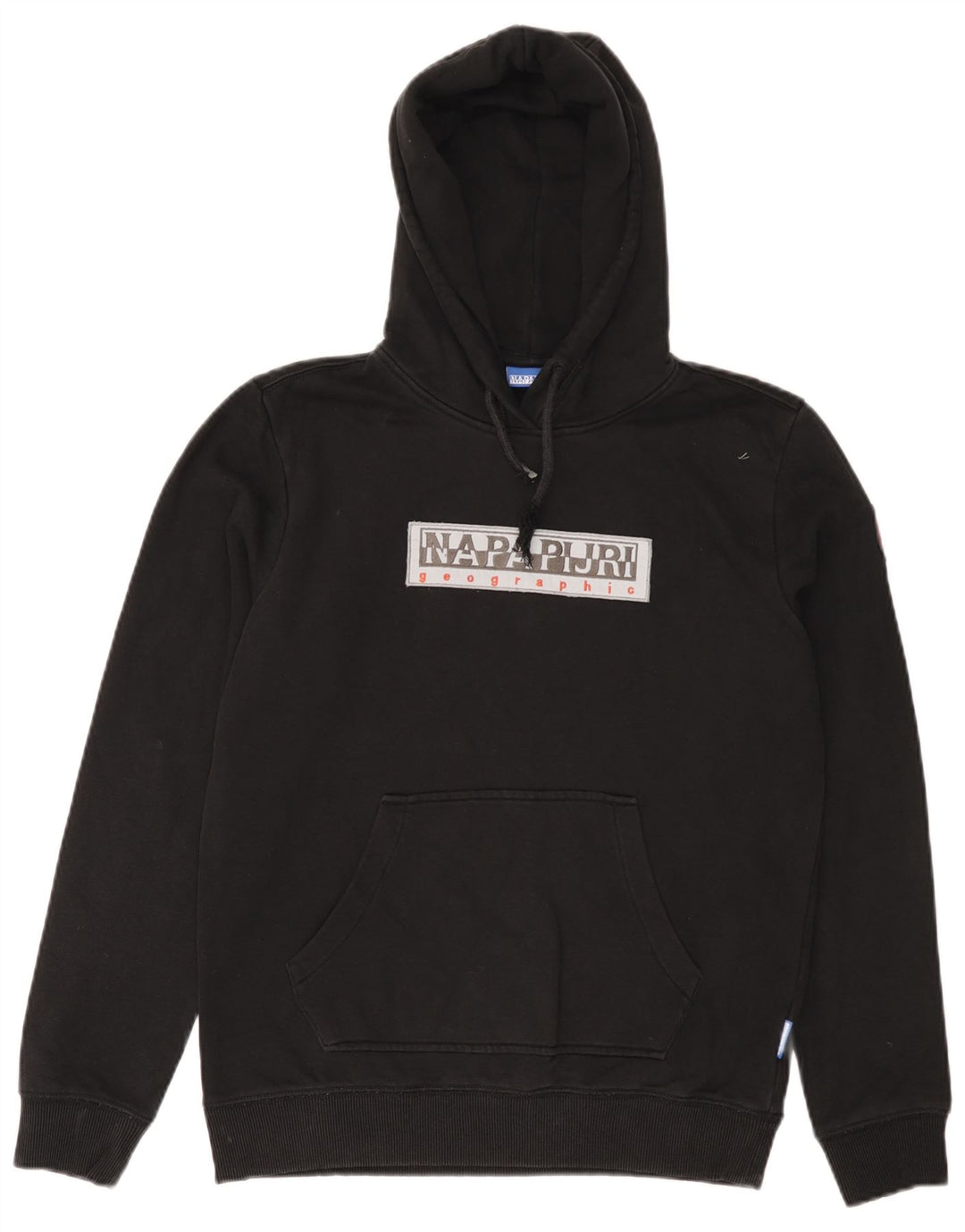 NAPAPIJRI Suéter masculino com capuz gráfico geográfico pequeno de algodão preto