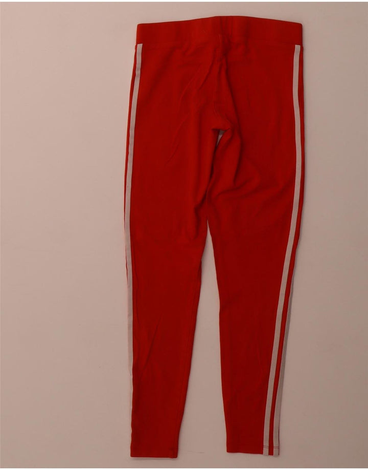 ADIDAS Womens Leggings UK 10 Small Red Cotton