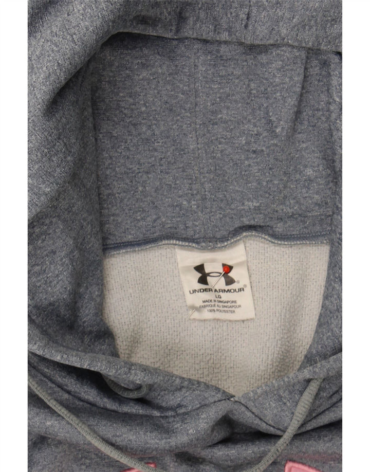 UNDER ARMOUR Womens Graphic Hoodie Jumper UK 16 Large Blue Vintage Under Armour and Second-Hand Under Armour from Messina Hembry 