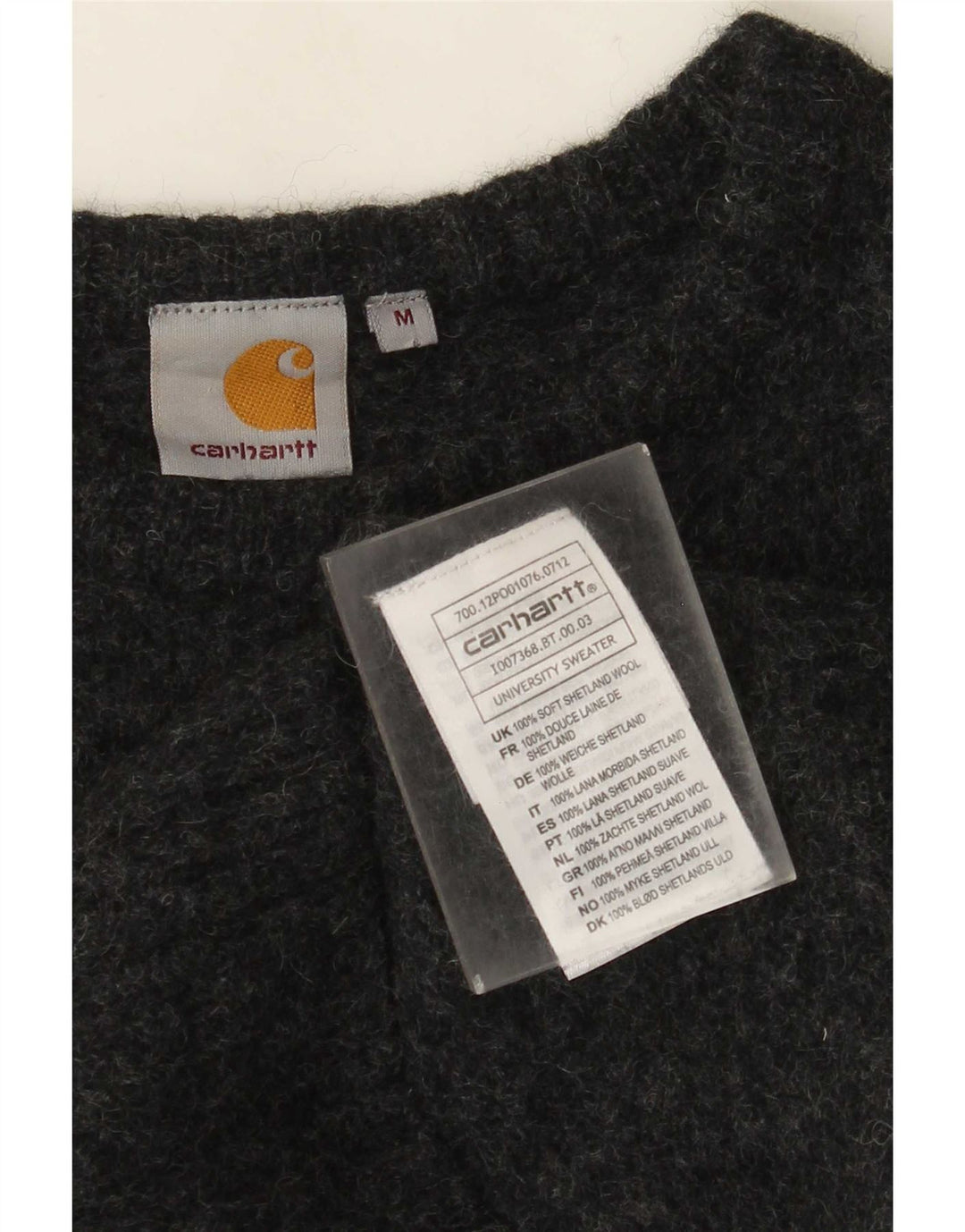 Suéter Carhartt Boys com gola redonda 7-8 anos lã cinza médio
