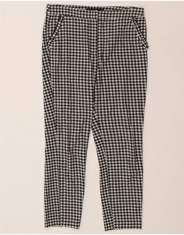 Zara Calça Chino Feminina Slim Médio W30 L26 Preto Gingham