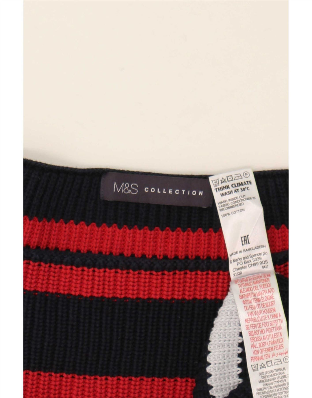 Suéter feminino Marks & Spencer com gola canoa Reino Unido 14 médio multicolorido