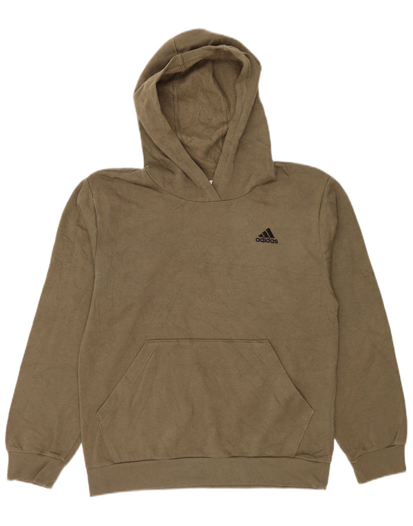 Adidas Womens Hoodie Jumper UK 16 Grande Algodão Cáqui