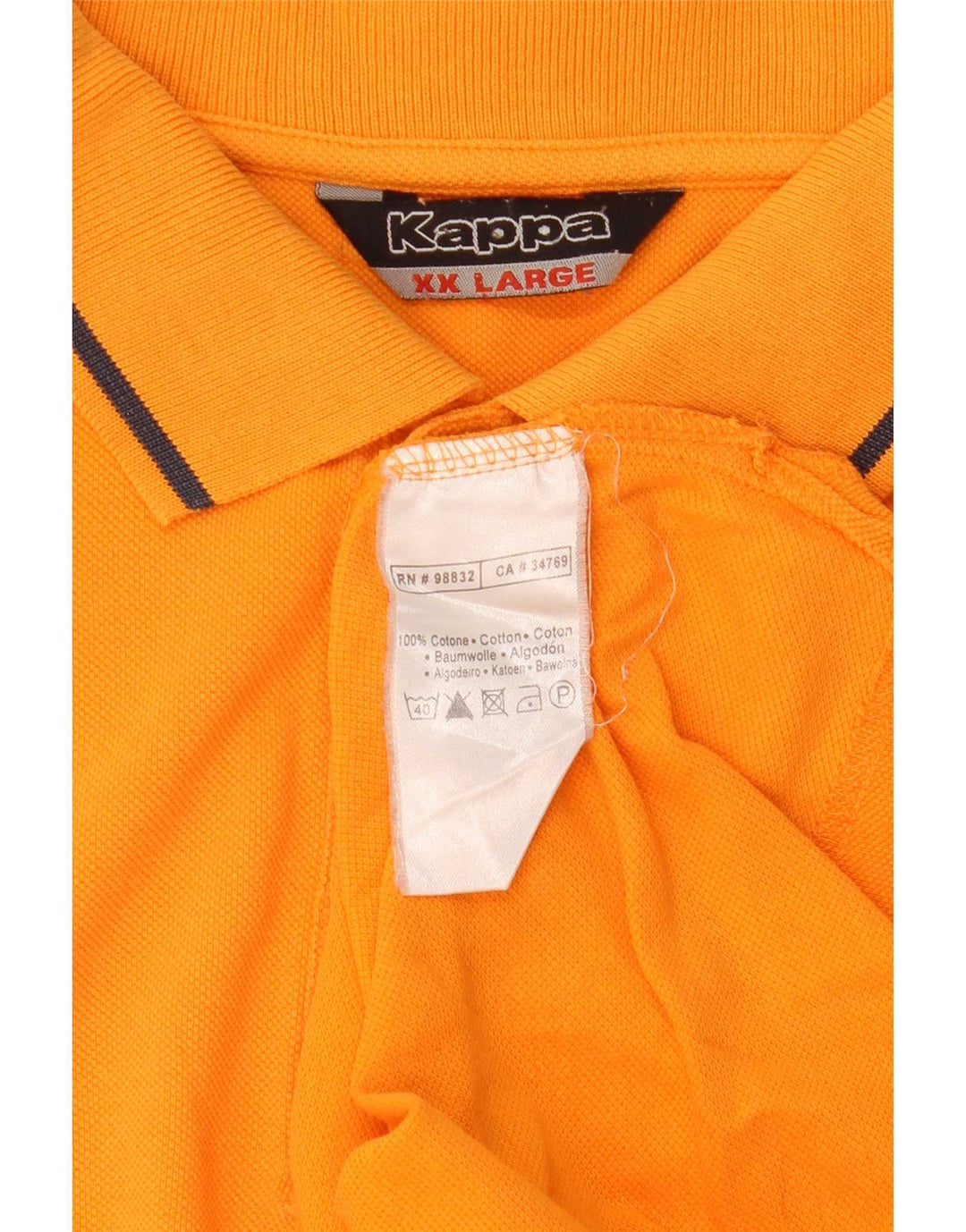 Camisa polo masculina Kappa 2XL algodão laranja