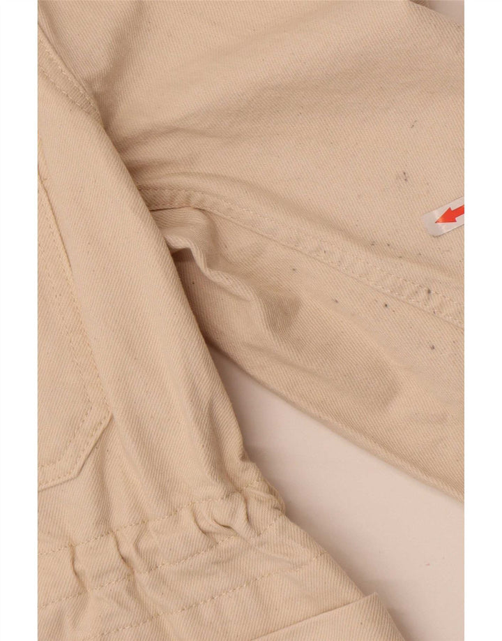 Jaqueta utilitária jeans feminina Reiss Reino Unido 14 algodão branco médio