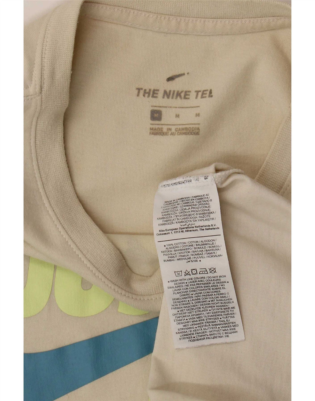 Camiseta Nike masculina gráfica Top médio algodão bege