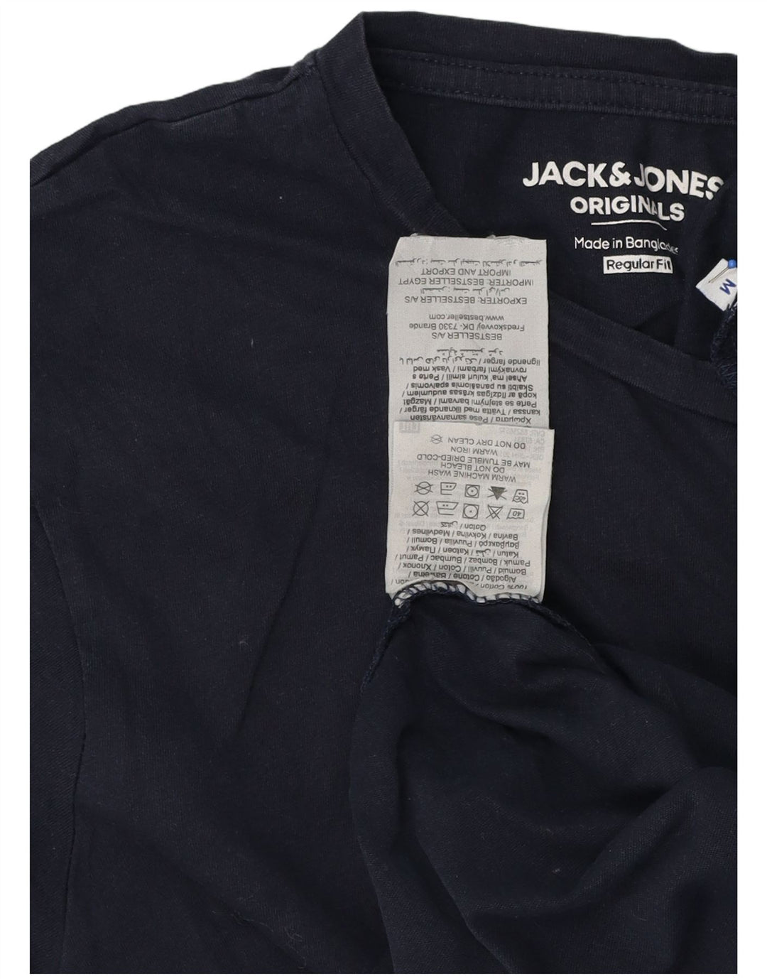 Camiseta masculina Jack & Jones Regular Fit com estampa gráfica de algodão azul marinho médio