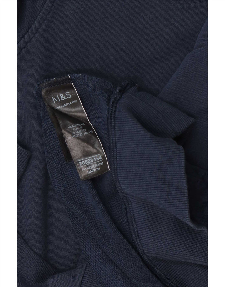 Suéter feminino Marks & Spencer UK 16 grande algodão azul marinho