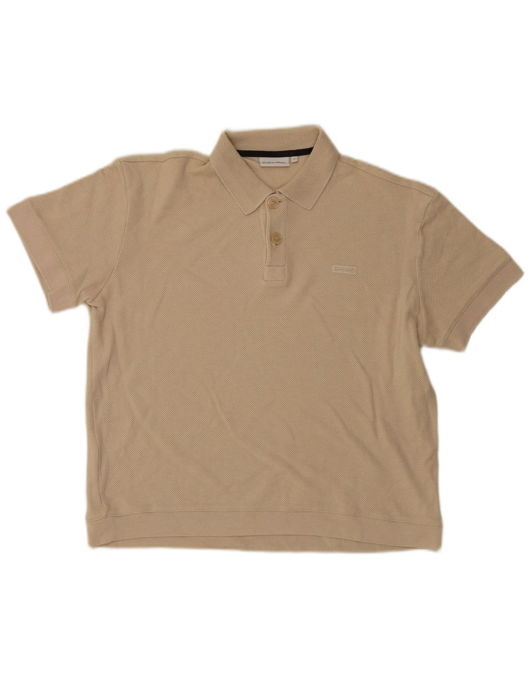 Camisa polo masculina Calvin Klein bege médio