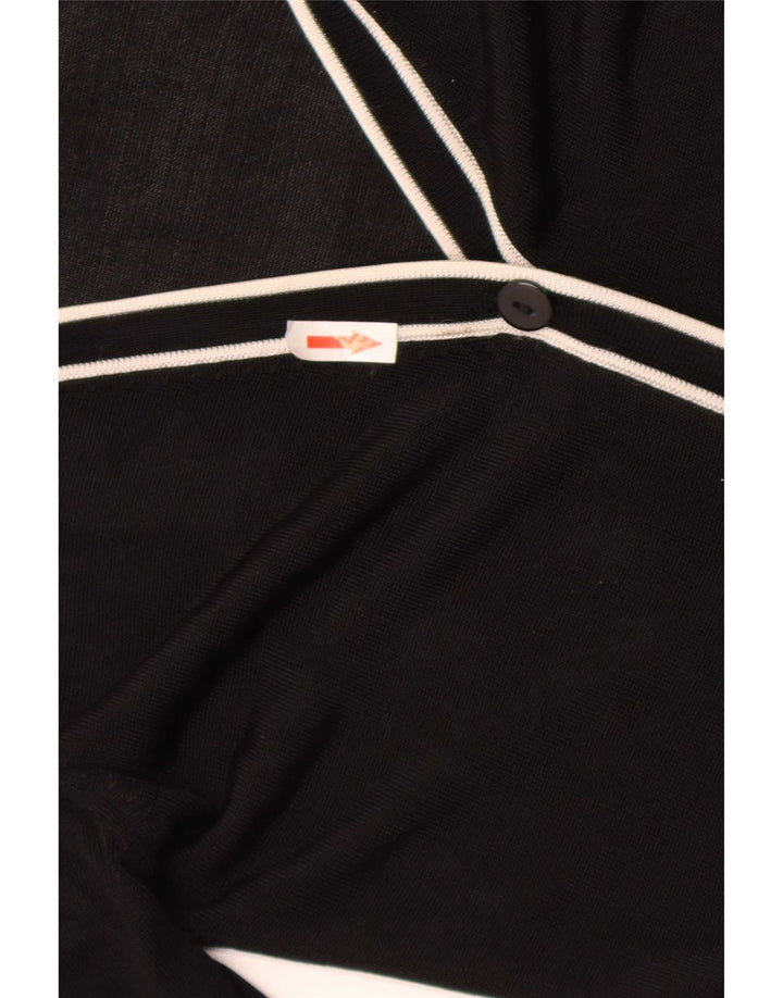 Suéter cardigã feminino Zara UK 12 médio preto colorblock rayon