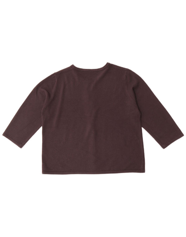 Suéter cardigã aberto feminino Marks & Spencer manga 3/4 UK 18 XL roxo