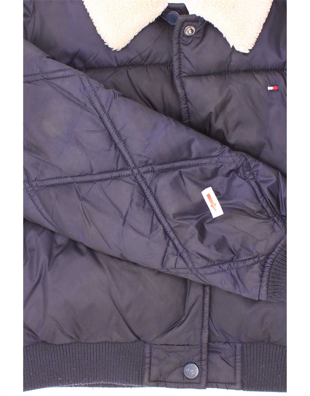 Jaqueta acolchoada Tommy Hilfiger para meninas 7-8 anos azul marinho poliéster