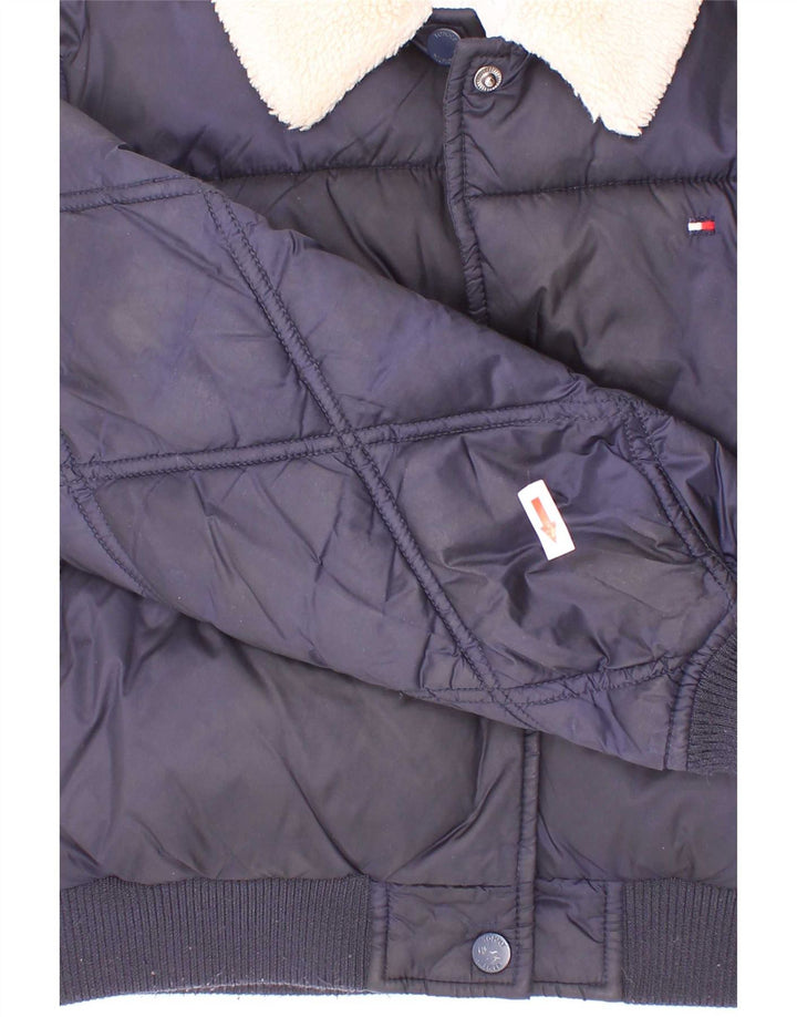 Jaqueta acolchoada Tommy Hilfiger para meninas 7-8 anos azul marinho poliéster