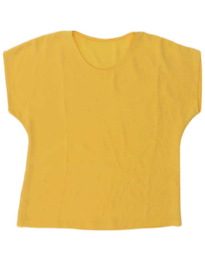 Blusa feminina vintage UK 20 2XL amarela