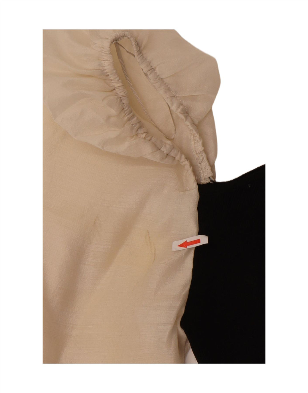 Zara Top curto feminino de manga comprida Reino Unido 12 bloco colorido preto médio