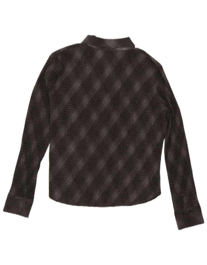 Blusa feminina Marks & Spencer UK 20 2XL poliéster xadrez preto