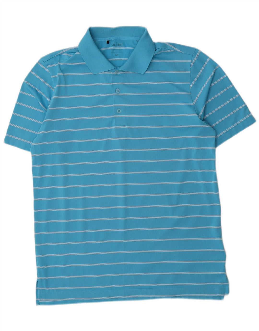 Camisa polo masculina adidas poliéster listrado azul médio