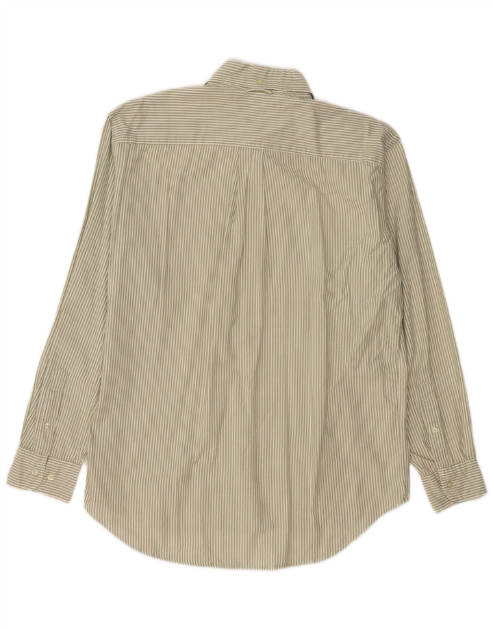 Camisa masculina TOMMY HILFIGER de algodão listrado cáqui médio