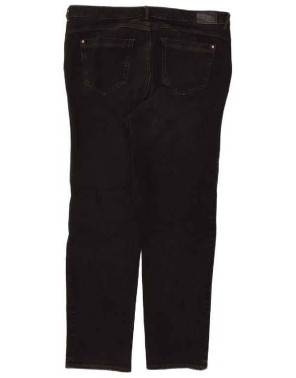 Calça jeans feminina Marks & Spencer Magic Straight UK 18 XL W36 L28 algodão preto