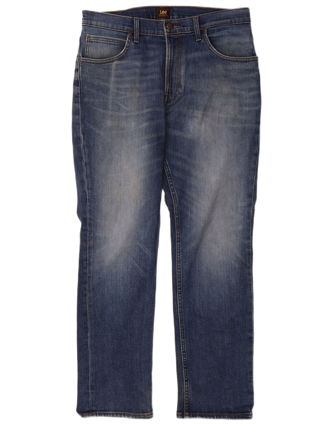 Lee Mens Brooklyn Straight Jeans W33 L30 Azul Algodão