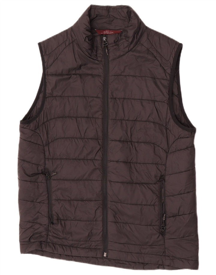 Colete acolchoado masculino Zara UK 40 grande preto