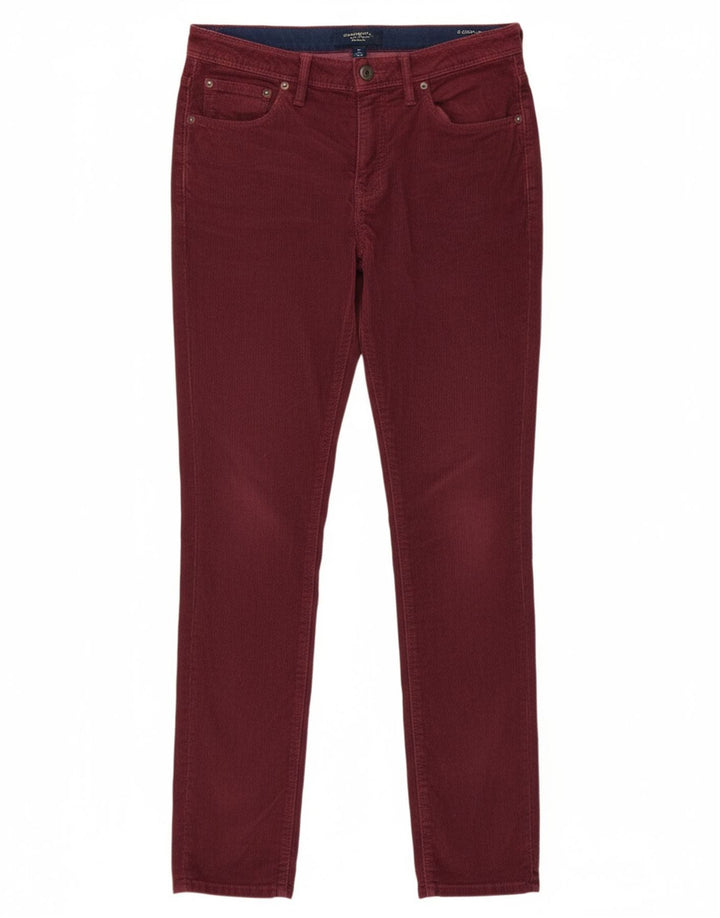 Calça feminina JACK WILLS de veludo cotelê W30 L32 algodão borgonha