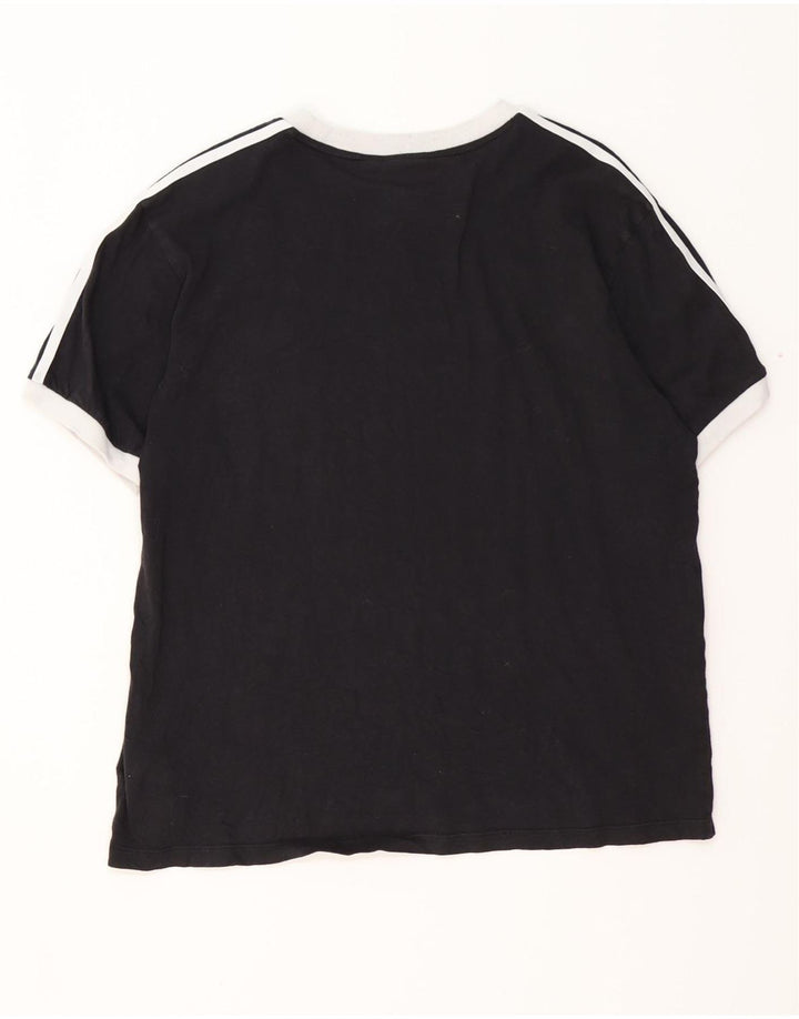 Camiseta feminina ADIDAS UK 16/18 grande algodão preto