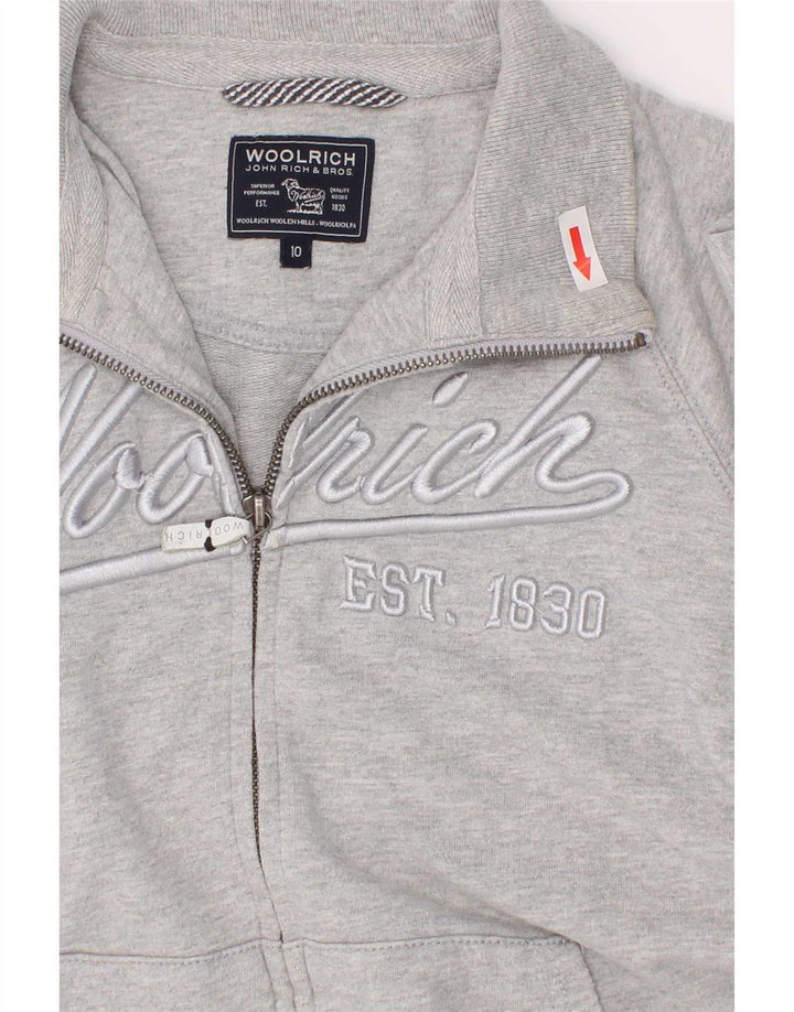 Casaco de treino gráfico Woolrich Boys 9-10 anos algodão manchado cinza