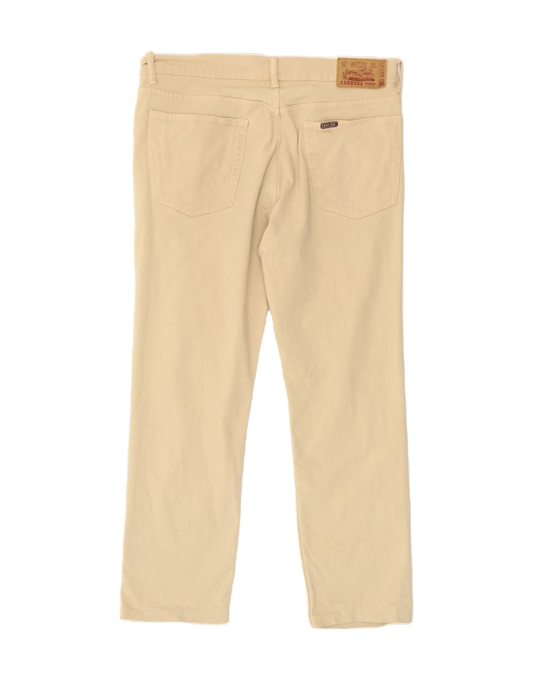 CARRERA Mens VERONA Straight Cropped Trousers W36 L27 Beige Cotton Vintage Carrera and Second-Hand Carrera from Messina Hembry 