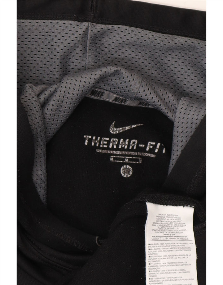 Jumper com capuz Nike masculino Therma-Fit médio preto poliéster