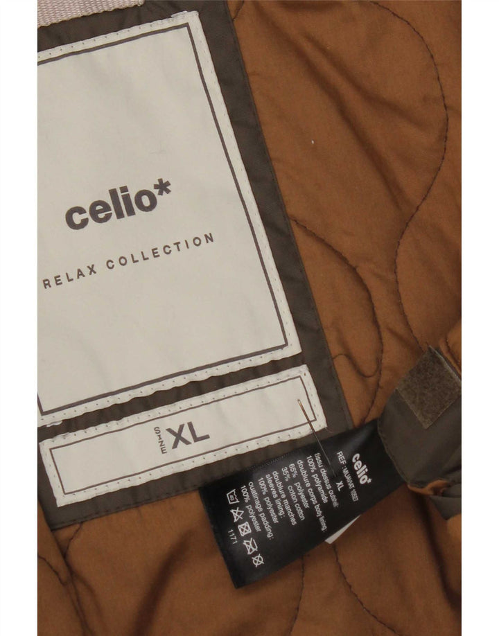 Jaqueta bomber militar masculina Celio UK 42 XL cáqui nylon