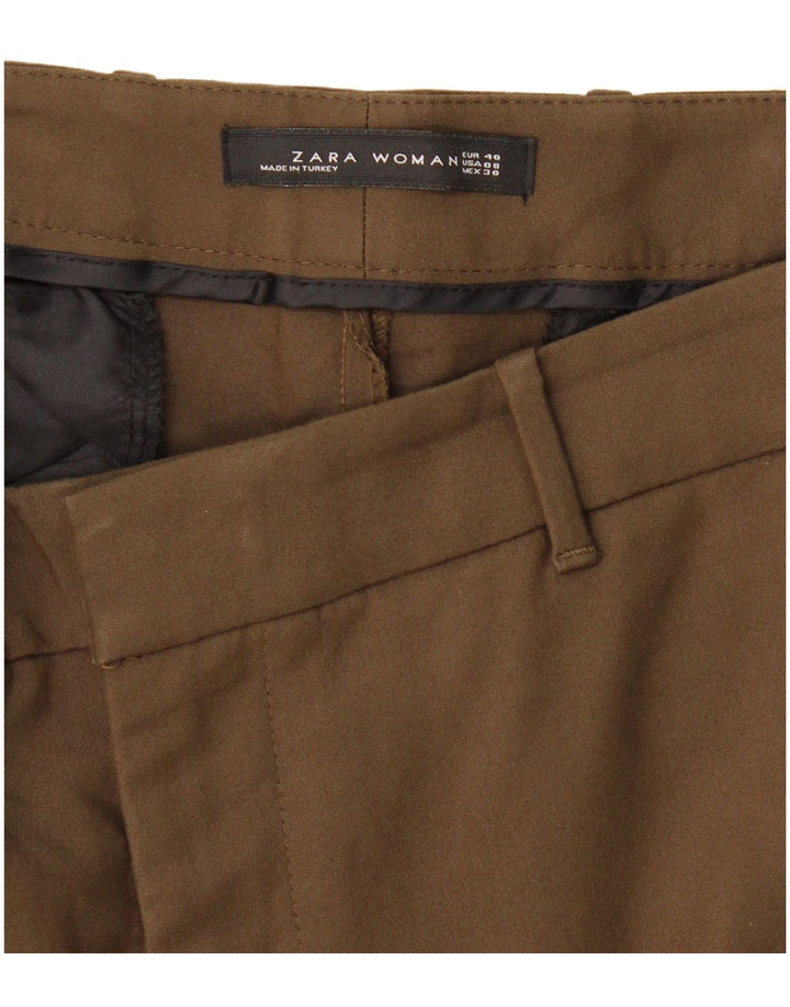 Zara Calça Chino Feminina Slim EU 40 Médio W30 L28 Caqui