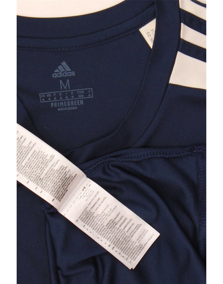 Adidas Mens Aeroready Camiseta Top Médio Azul Marinho Poliéster