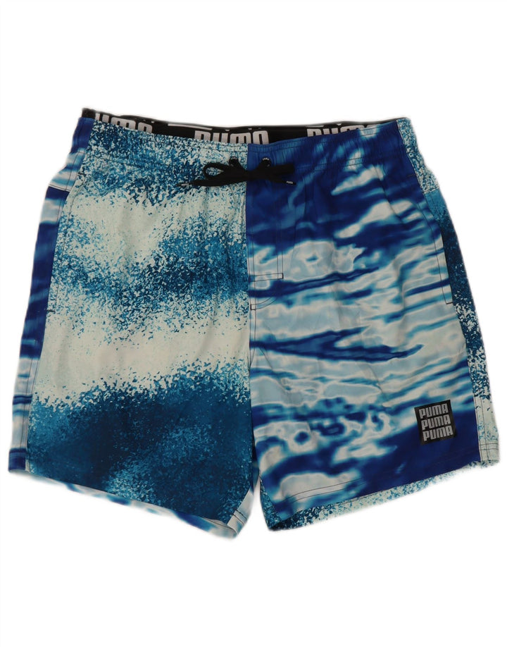 Shorts de natação masculino Puma médio azul tie-dye poliéster